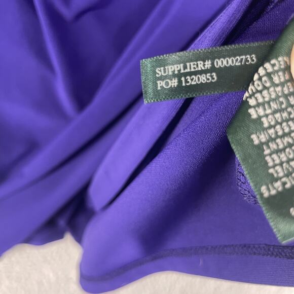 Lauren Ralph Lauren Dress Womens 8 Ruched Stretch V Neck 3/4 Sleeve Elegant - Picture 9 of 11